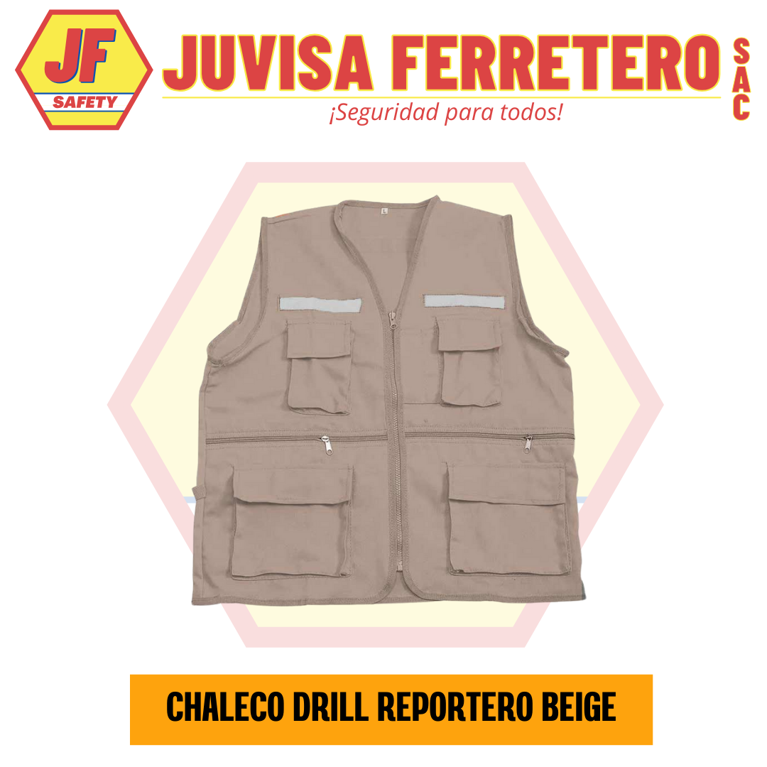 CHALECO DRILL TIPO REPORTERO - Imagen 4