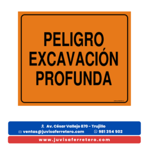 SEÑAL: TRIPLAY 60 X 60 PELIGRO ESCAVACIÓN PROFUNDA