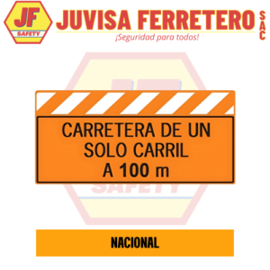 SEÑAL VINIL TRIPLAY CARRETERA DE UN SOLO CARRIL 60x90