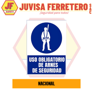 SEÑAL VINIL USO OBLIGATORIO DE ARNES DE SEGURIDAD 20x30