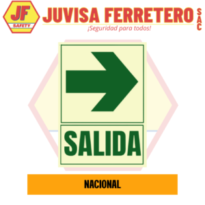 SEÑAL VINIL FOTOLUMINISCENTE SALIDA DERECHA 20x30