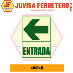 Señal Vinil Fotoluminicente Entrada Izquierda 20x30