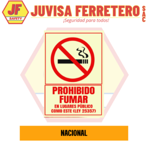 Señal Vinil Fotoluminiscente Prohibido Fumar 20x30