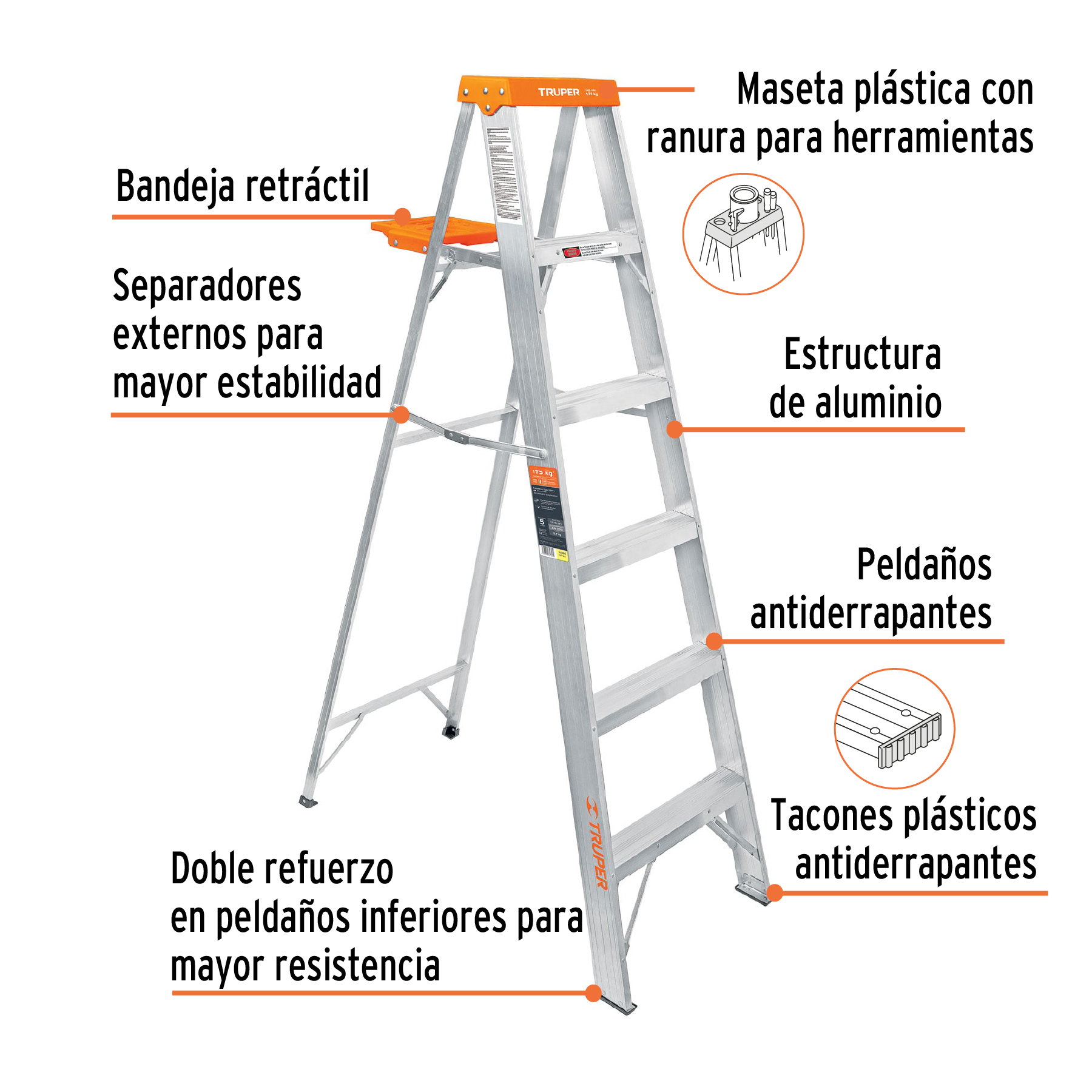 ESCALERA TIPO TIJERA 5 PASOS – JUVISA FERRETERO SAC