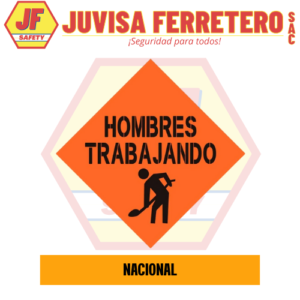 SEÑAL VINIL TRIPLAY CUIDADO HOMBRES TRABAJANDO 60x60