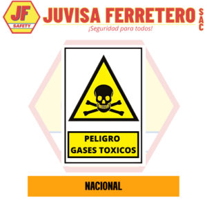 SEÑAL VINIL CELTEX PELIGRO GASES TÓXICOS 40x60