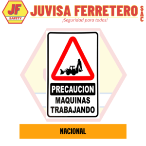 SEÑAL VINIL CELTEX PRECAUCIÓN MÁQUINAS TRABAJANDO 60x40
