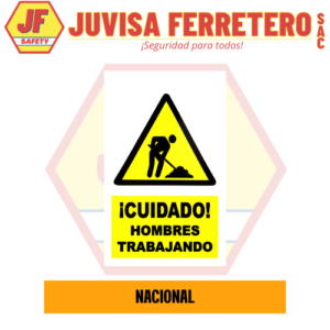 SEÑAL VINIL CUIDADO HOMBRES TRABAJANDO 20x30