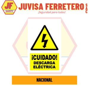 SEÑAL VINIL CUIDADO DESCARGA ELÉCTRICA 20x30