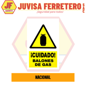 SEÑAL VINIL CUIDADO BALONES DE GAS 20x30