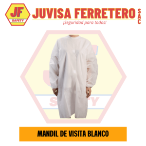 MANDIL DE VISITA BLANCO CON PEGA PEGA