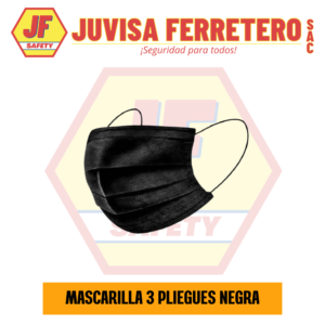 MASCARILLA QUIRURGICA 3 PLIEGUES NEGRA (CAJA X50)